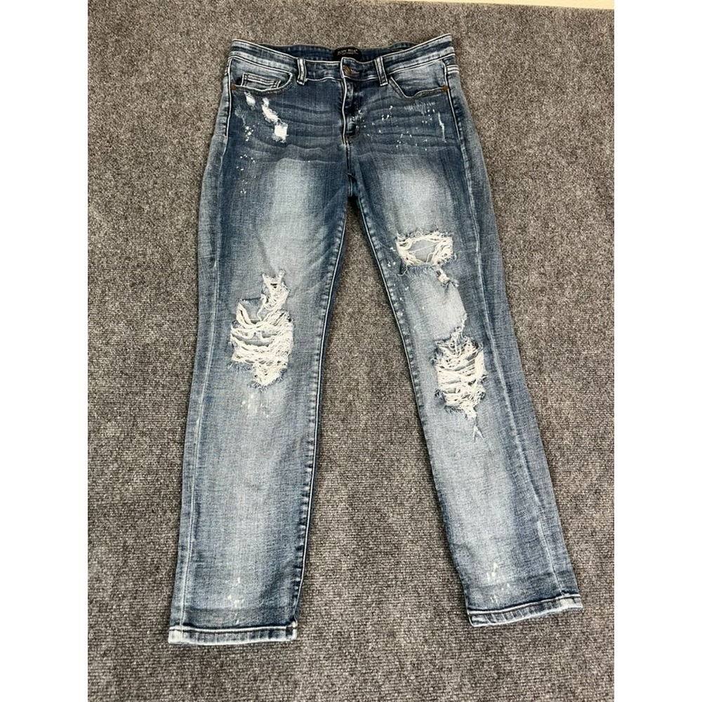 Judy Blue Womens Jeans  Boyfriend Fit Distressed‎ Ripped Stretch Size 11/30